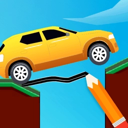 Draw Bridge - Creative Physics Path-Building & Car Rescue Puzzle